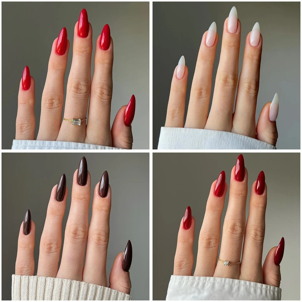 Press-On Nail Set Stiletto Matte With Adhesive Strips