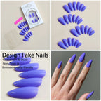 Press-On Nail Set Stiletto Matte With Adhesive Strips