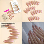 Press-On Nail Set Stiletto Matte With Adhesive Strips