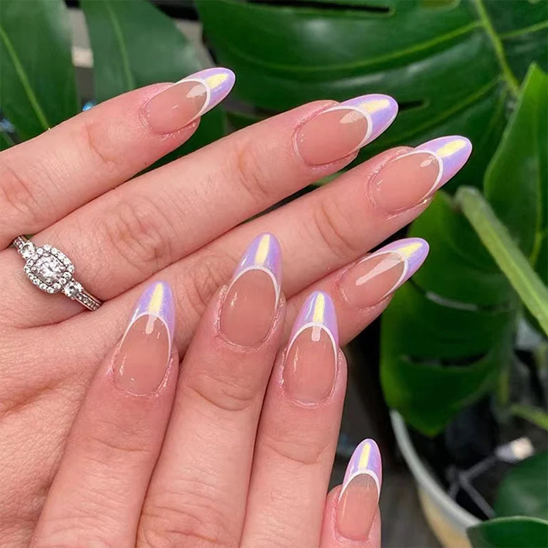 Press-On Nail Set Stiletto Ombre Gradient Reusable