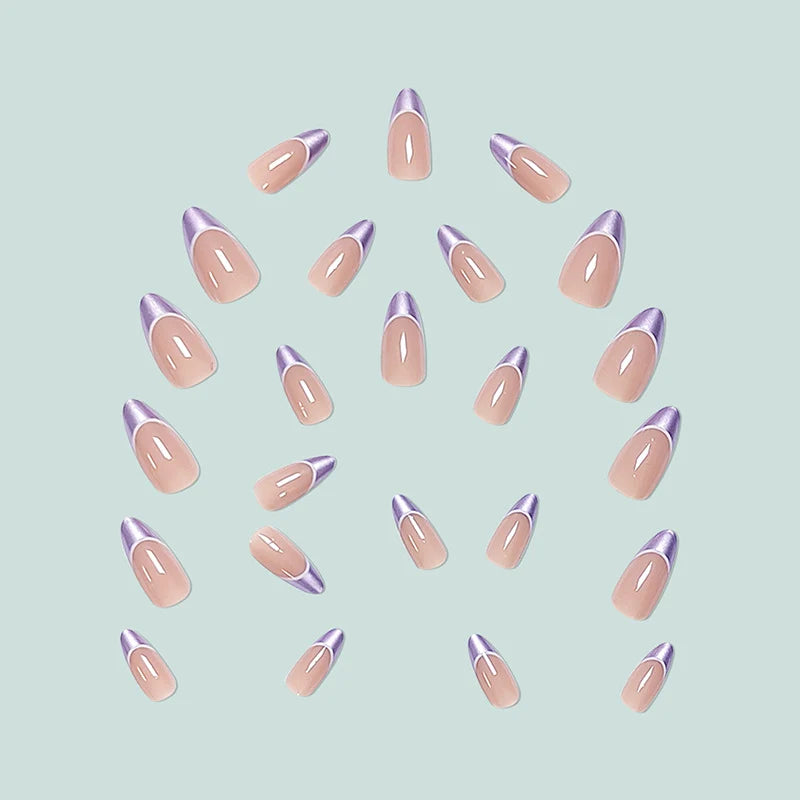 Press-On Nail Set Stiletto Ombre Gradient Reusable