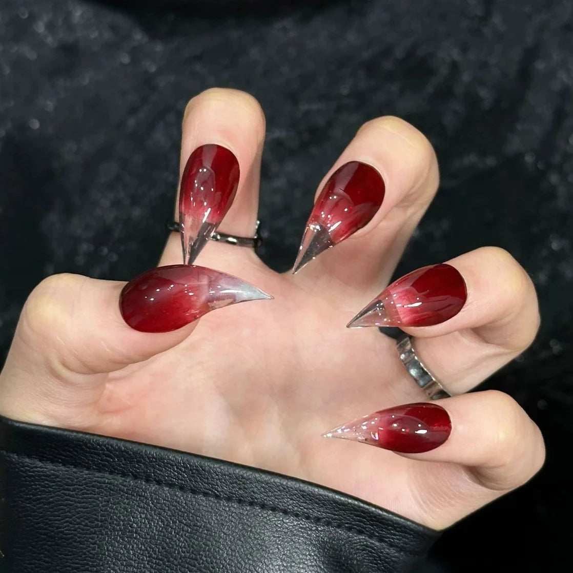 Press-On Nail Set Stiletto Ombre Peel & Stick