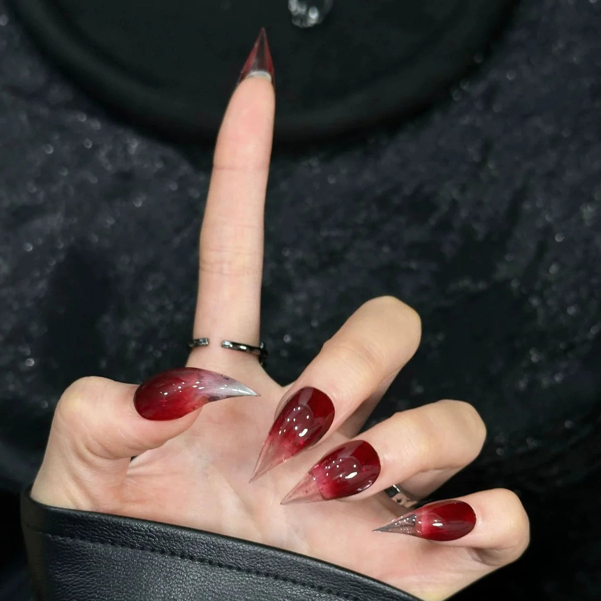 Press-On Nail Set Stiletto Ombre Peel & Stick