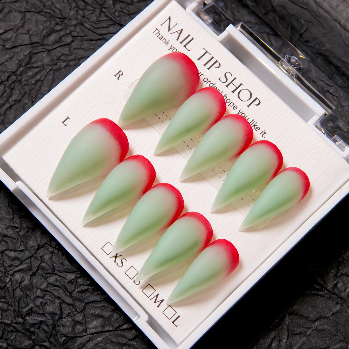 Press-On Nail Set Stiletto Ombre Tip Reusable