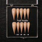 Press-On Nail Set Stiletto Pre-Glued Multiple Sizes Glossy