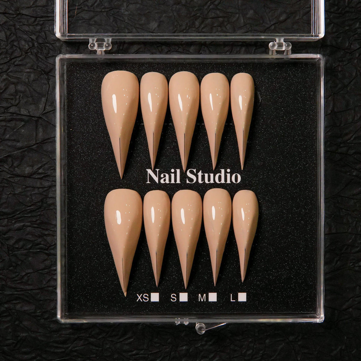 Press-On Nail Set Stiletto Pre-Glued Multiple Sizes Glossy