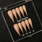 Press-On Nail Set Stiletto Pre-Glued Multiple Sizes Glossy
