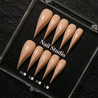Press-On Nail Set Stiletto Pre-Glued Multiple Sizes Glossy