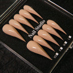 Press-On Nail Set Stiletto Pre-Glued Multiple Sizes Glossy