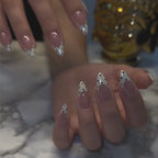 Press-On Nail Set Stiletto Self-Adhesive Modern Dot