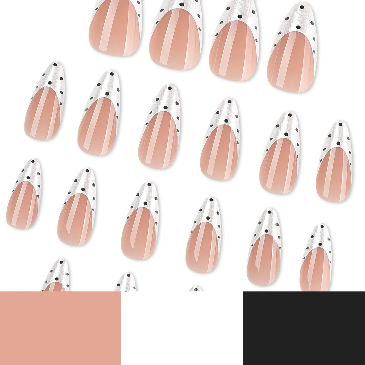 Press-On Nail Set Stiletto Self-Adhesive Modern Dot