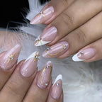 Press-On Nail Set Stiletto Self-Adhesive Rhinestone Accents