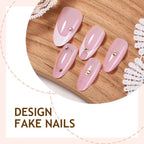 Press-On Nail Set Stiletto Self-Adhesive Rhinestone Accents