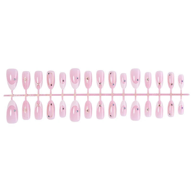 Press-On Nail Set Stiletto Self-Adhesive Rhinestone Accents