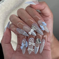 Press-On Nail Set Stiletto Shape & Gem Accents