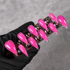 Press-On Nail Set Stiletto Shape Glossy Finish & Reusable