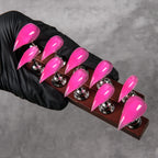 Press-On Nail Set Stiletto Shape Glossy Finish & Reusable
