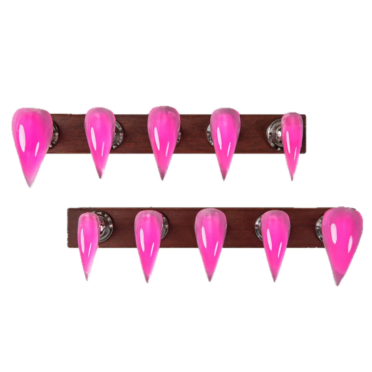 Press-On Nail Set Stiletto Shape Glossy Finish & Reusable