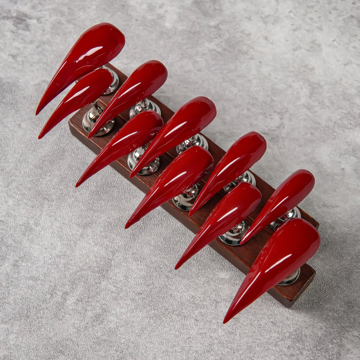 Press-On Nail Set Stiletto Shape High-Gloss Peel-And-Press