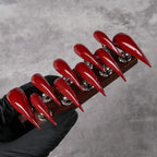 Press-On Nail Set Stiletto Shape High-Gloss Peel-And-Press
