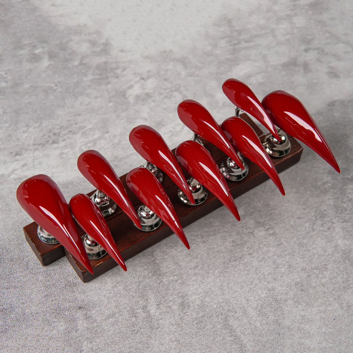 Press-On Nail Set Stiletto Shape High-Gloss Peel-And-Press