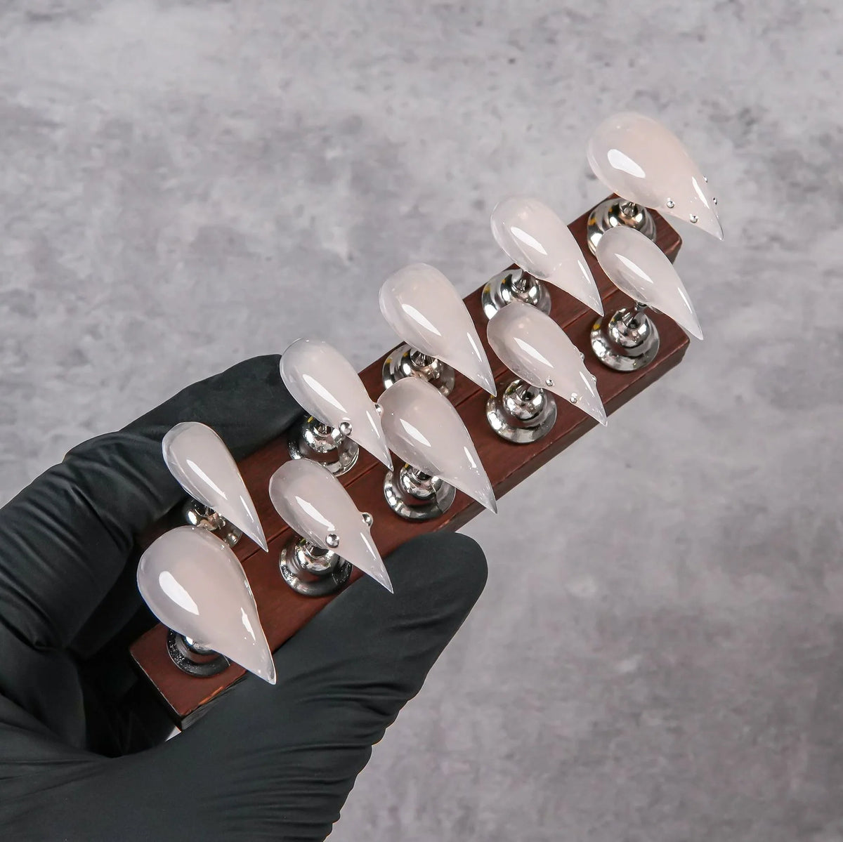 Press-On Nail Set Stiletto Shape Multiple Sizes Adhesive Included