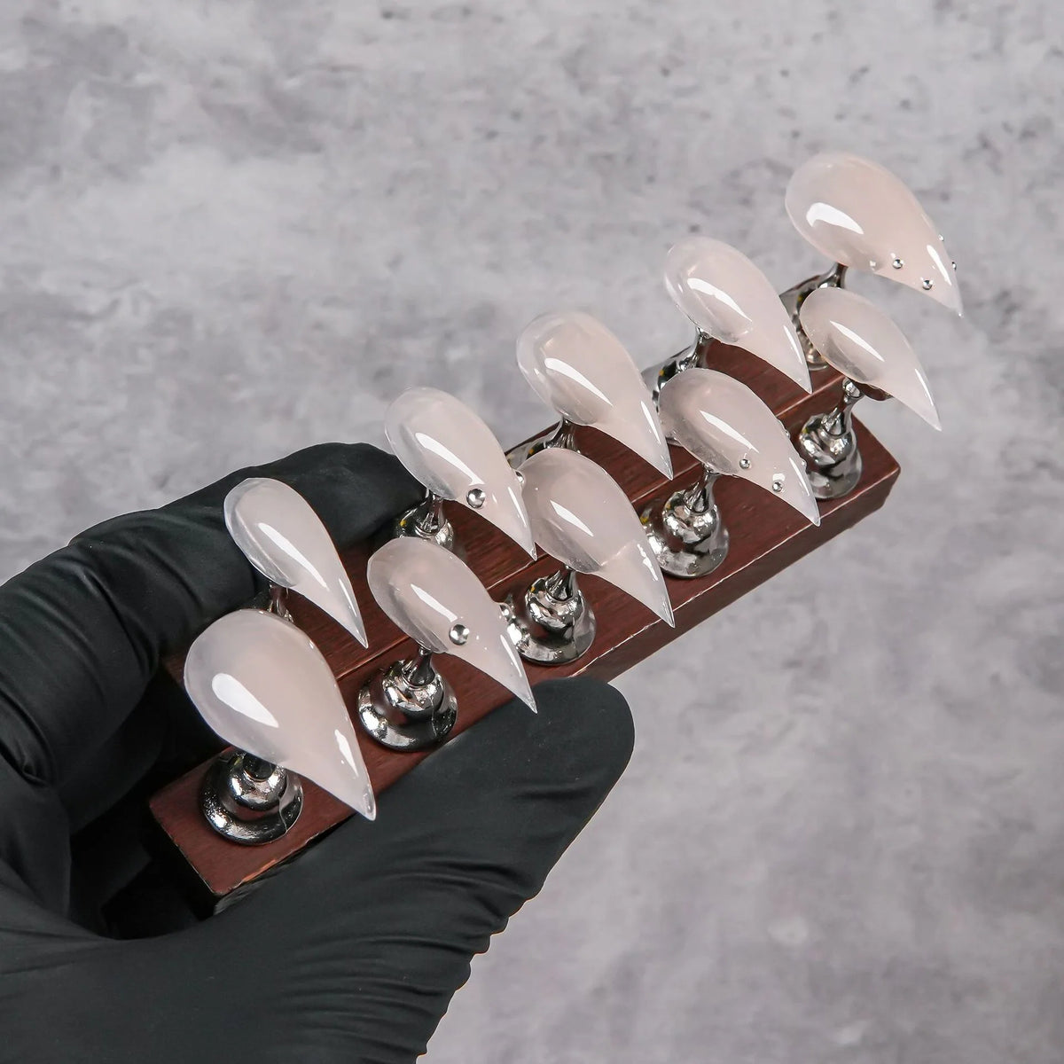 Press-On Nail Set Stiletto Shape Multiple Sizes Adhesive Included