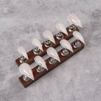 Press-On Nail Set Stiletto Shape Multiple Sizes Adhesive Included
