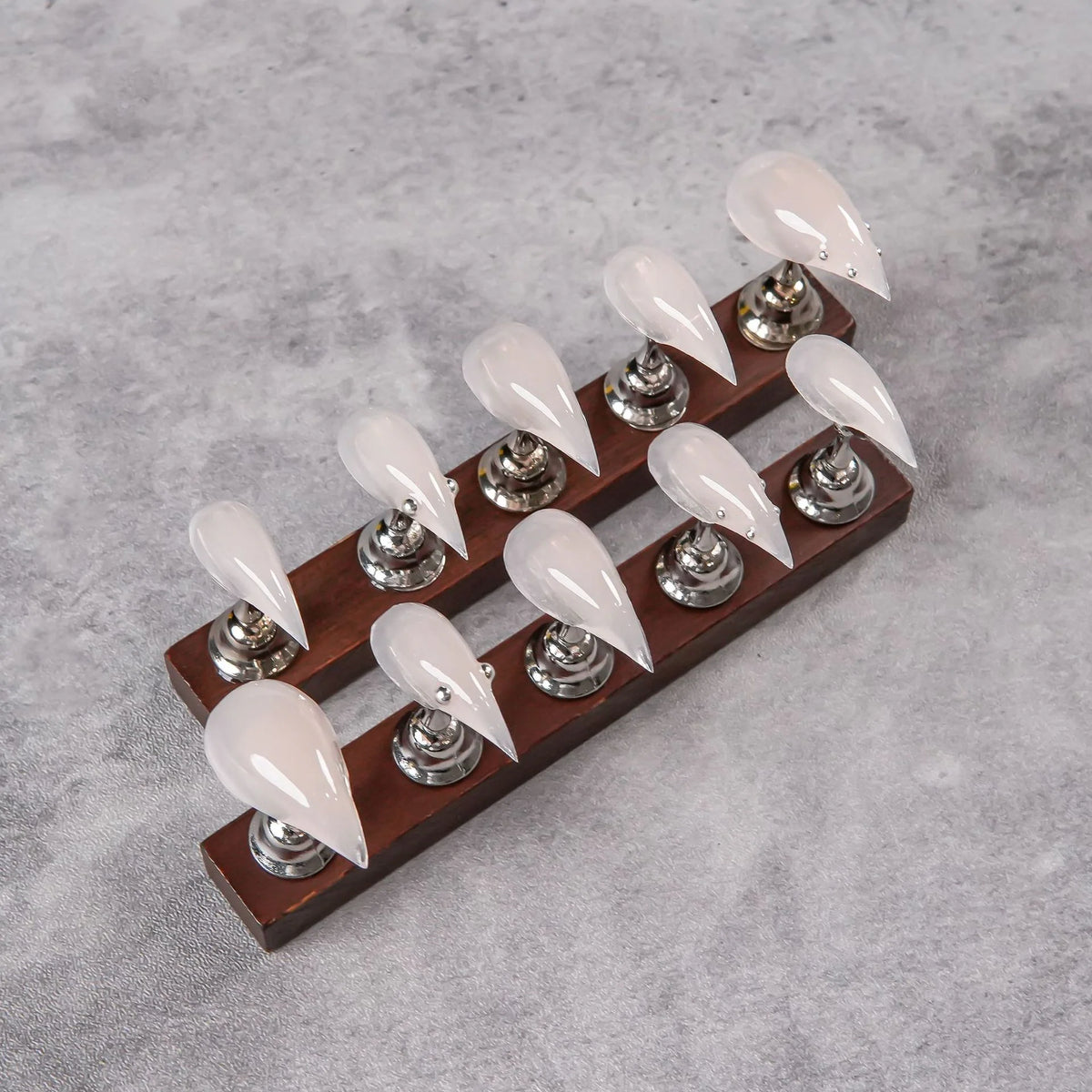 Press-On Nail Set Stiletto Shape Multiple Sizes Adhesive Included
