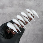Press-On Nail Set Stiletto Shape No Glue Multiple Sizes