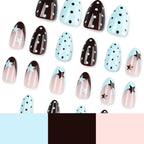 Press-On Nail Set Stiletto Star Design Long-Lasting