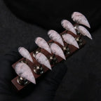 Press-On Nail Set Stiletto Swirl Reusable