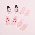 Press-On Nail Set Strawberry Designs 24-Count