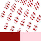 Press-On Nail Set Striped Gray Easy Apply & Remove