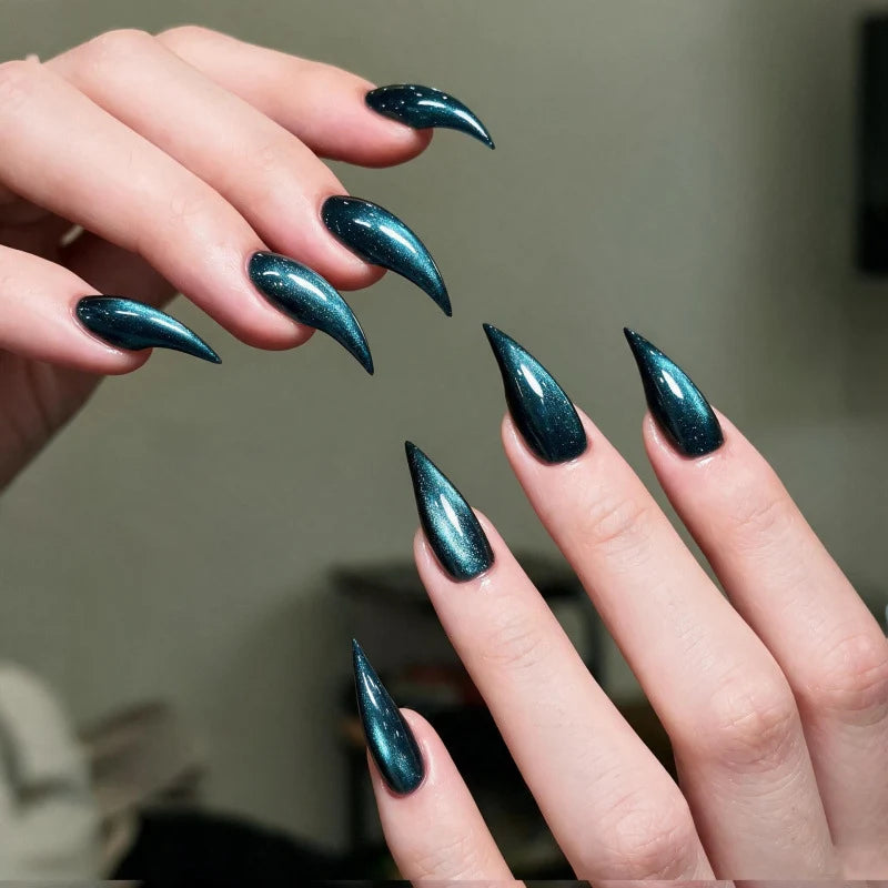 Press-On Nail Set Teardrop Glossy 24 Glue Tabs