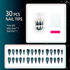 Press-On Nail Set Teardrop Glossy 24 Glue Tabs
