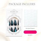 Press-On Nail Set Teardrop Glossy 24 Glue Tabs