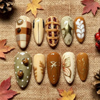 Press-On Nail Set Ten Designs Easy Application Long-Lasting