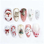 Press-On Nail Set Ten Holiday Designs Easy Application