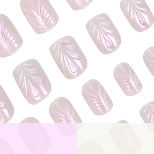 Press-On Nail Set Textured Design Long-Lasting Set of 24