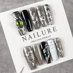 Press-On Nail Set Textured Designs Peel & Stick Reusable