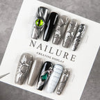 Press-On Nail Set Textured Designs Peel & Stick Reusable