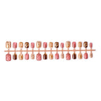 Press-On Nail Set Textured Glossy & Metallic