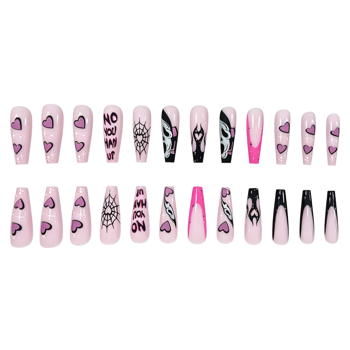 Press-On Nail Set Thematic Nail Art 24-Piece Easy Application