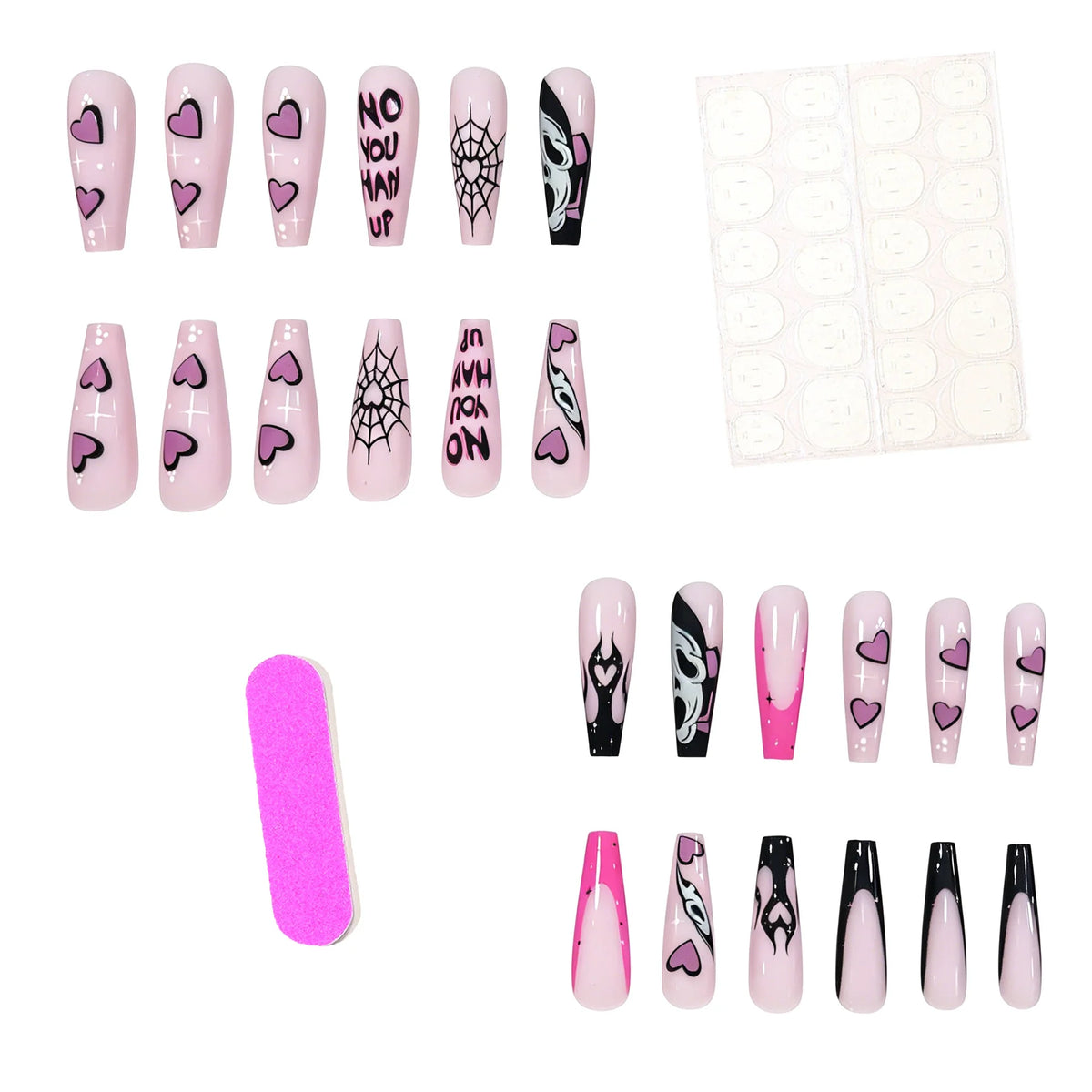 Press-On Nail Set Thematic Nail Art 24-Piece Easy Application