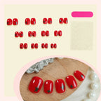 Press-On Nail Set Tomato Design Reusable Natural-Looking