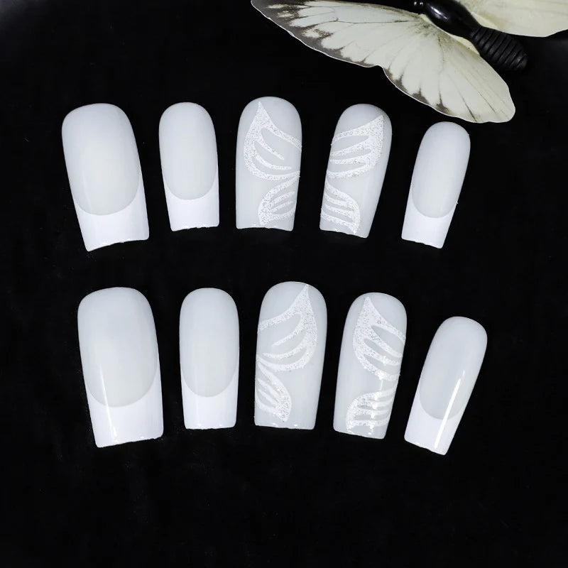 Press-On Nail Set Transparent Natural-Look Multiple Sizes