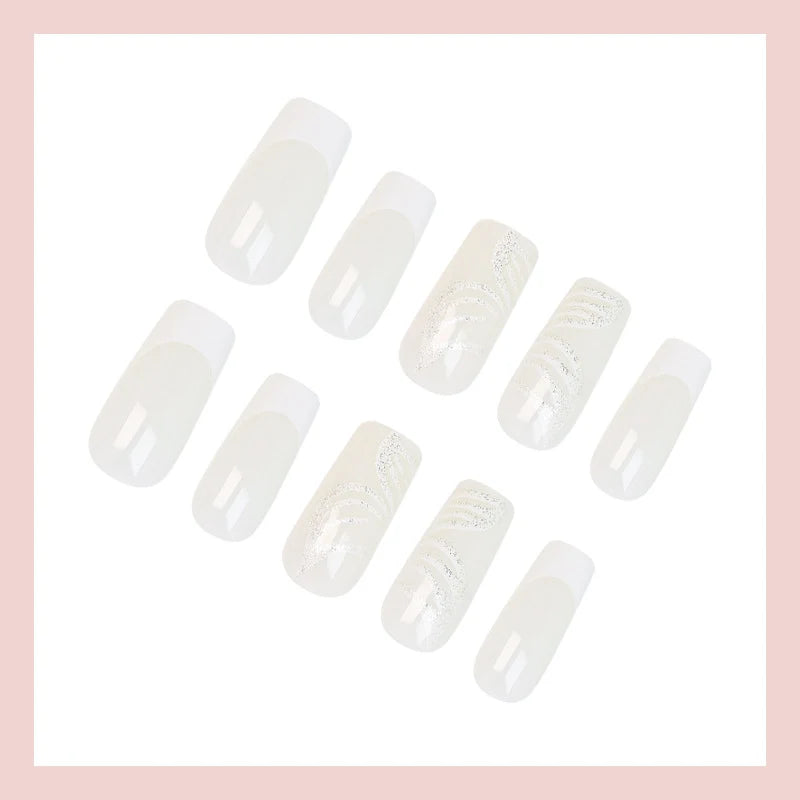 Press-On Nail Set Transparent Natural-Look Multiple Sizes