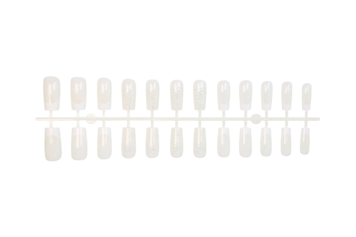 Press-On Nail Set Transparent Natural-Look Multiple Sizes