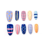 Press-On Nail Set Trendy Patterns & Pre-Applied Adhesive